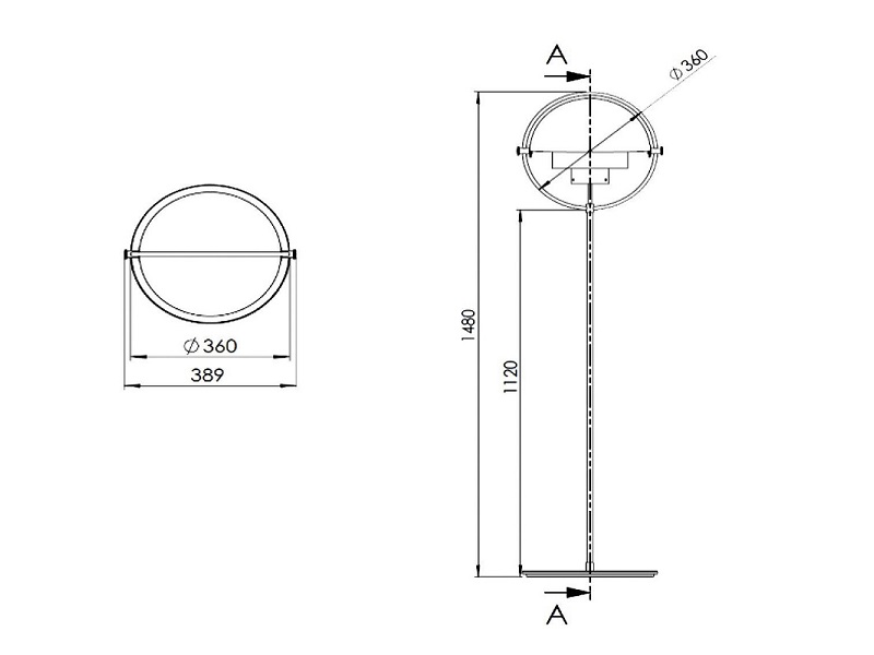 Multi-Lite lampa podłogowa Gubi Design Spichlerz wymiary