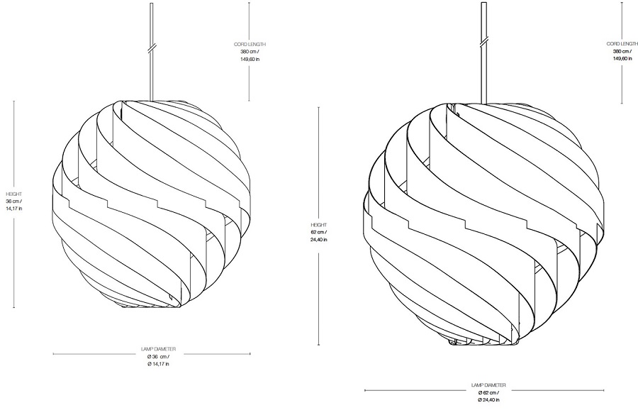 Turbo lampa wisząca Gubi Design Spichlerz wymiary