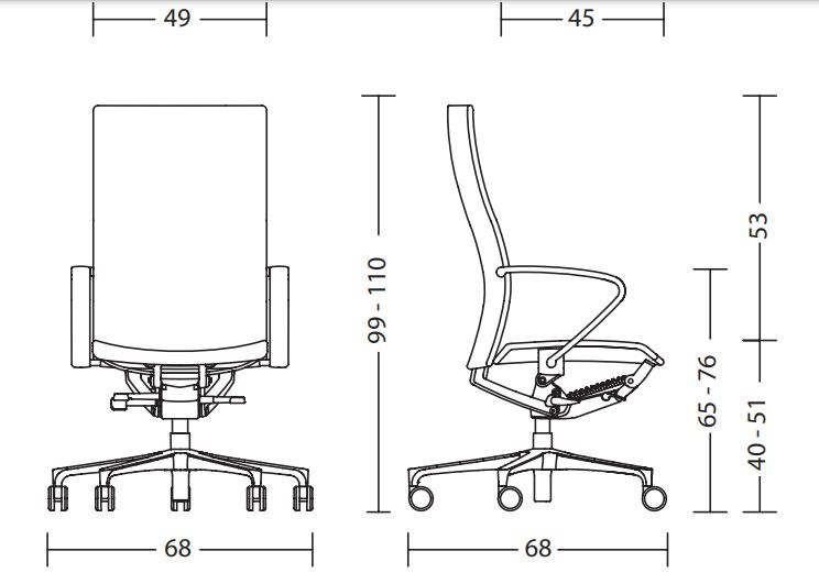 Ciello krzesło biurowe Kloeber Design Spichlerz wymiary