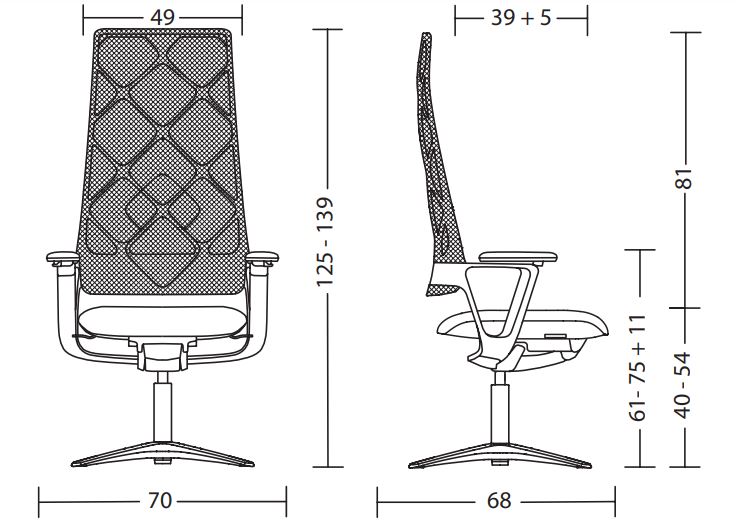 Connex2 High krzesło konferencyjne Klöber Design Spichlerz wymiary