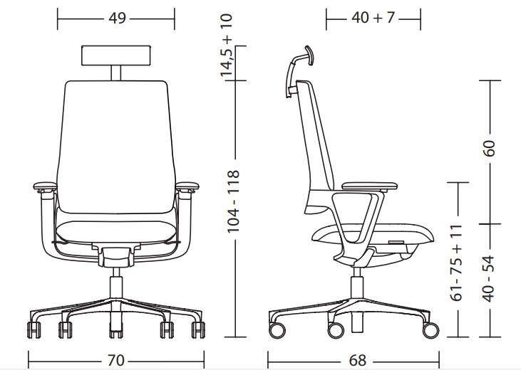 Connex2 fotel biurowy Klöber Design Spichlerz wymiary