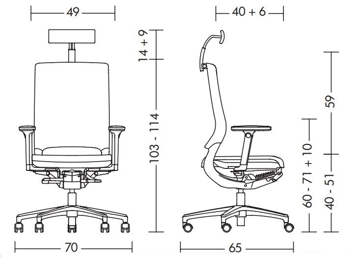 Mera Diamond mer94 krzesło biurowe Klöber Design Spichlerz wymiary