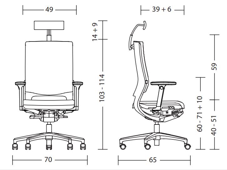Mera Klima mer98k krzesło biurowe Klöber Design Spichlerz wymiary