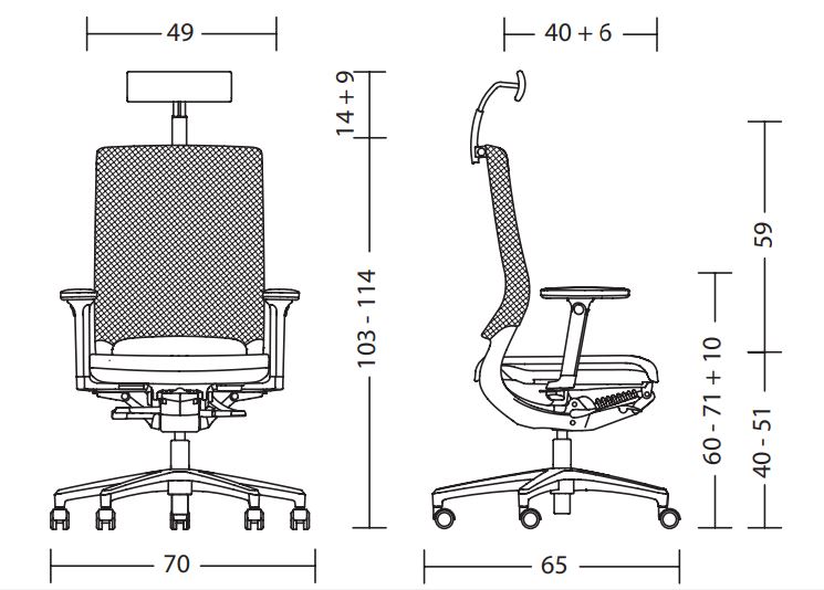 Mera Mesh mer84 krzesło biurowe Klöber Design Spichlerz wymiary