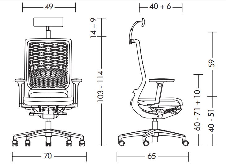 Mera Network mer88 krzesło biurowe Klöber Design Spichlerz wymiary