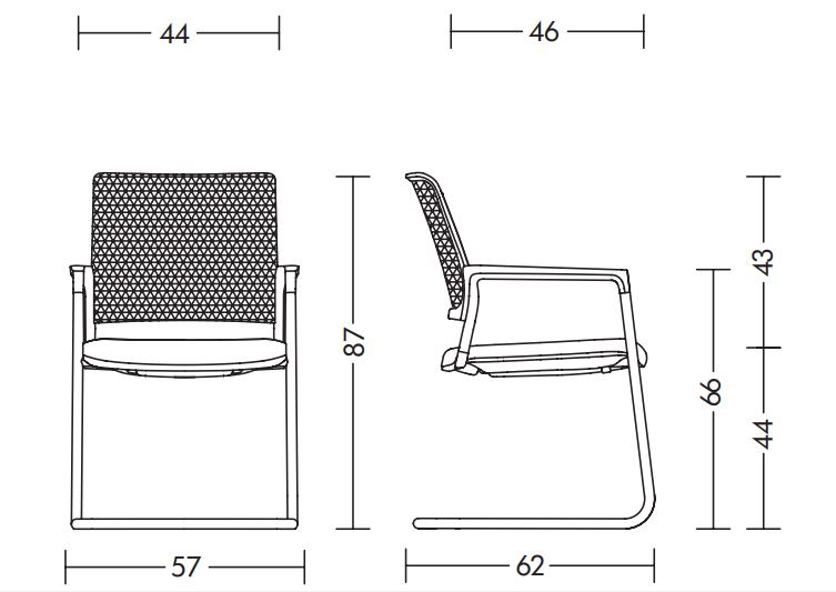 Mera mer46 krzesło konferencyjne płozy Klöber Design Spichlerz wymiary