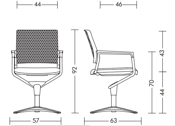 Mera mer46 krzesło konferencyjne płozy Klöber Design Spichlerz wymiary