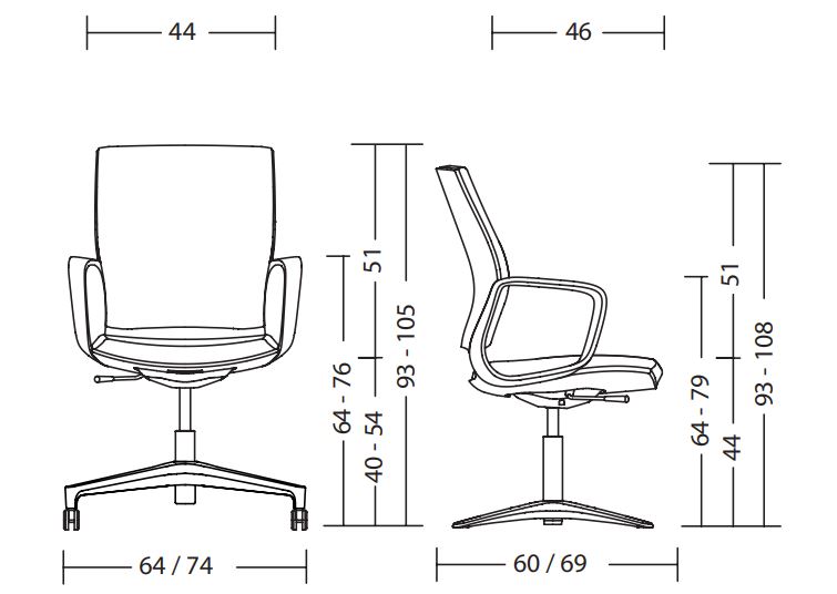 Moteo Perfect krzesło konferencyjne mot71 Klöber Design Spichlerz wymiary