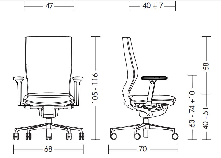 Moteo Style krzesło biurowe mot87 Klöber Design Spichlerz wymiary