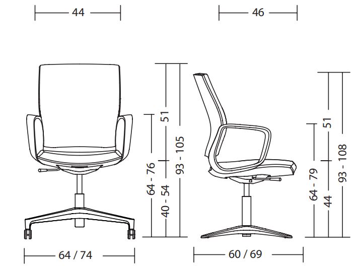 Moteo Style krzesło konferencyjne mot81 Klöber Design Spichlerz wymiary