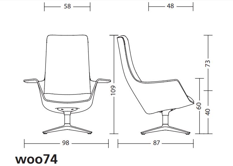 Wooom Klöber fotel woo74 Design Spichlerz wymiary