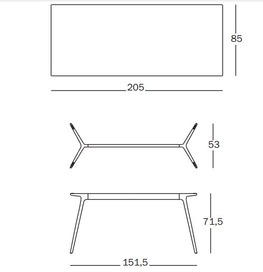 Baguette stół Magis Design Spichlerz 205 wymiary