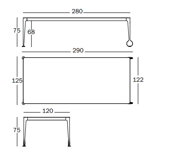 Big Will stół Magis Design Spichlerz 280 wymiary