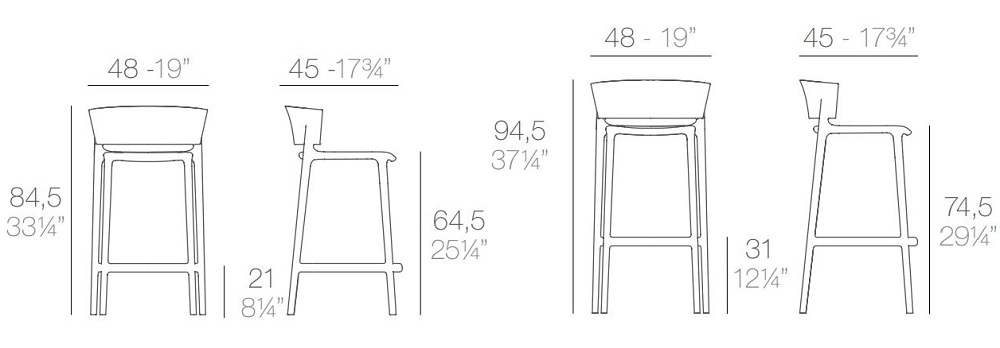 Africa krzesło barowe Vondom Design Spichlerz wymiary