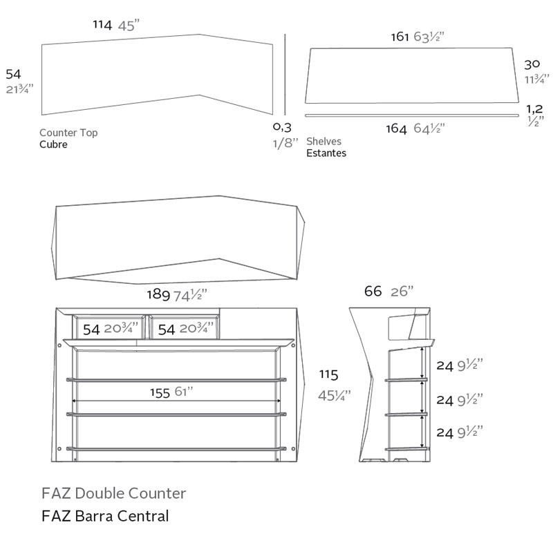 Faz bar centralny Vondom Design Spichlerz wymiary