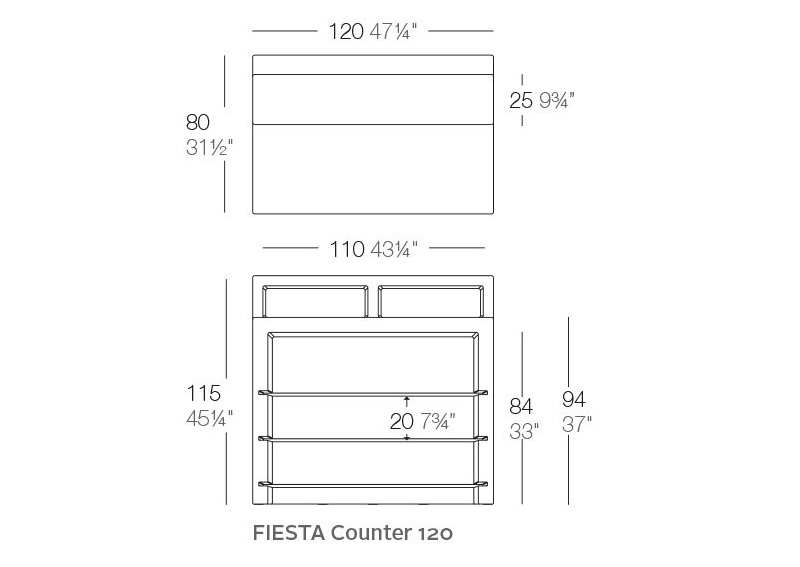 Fiesta bar 120 Vondom Design Spichlerz wymiary