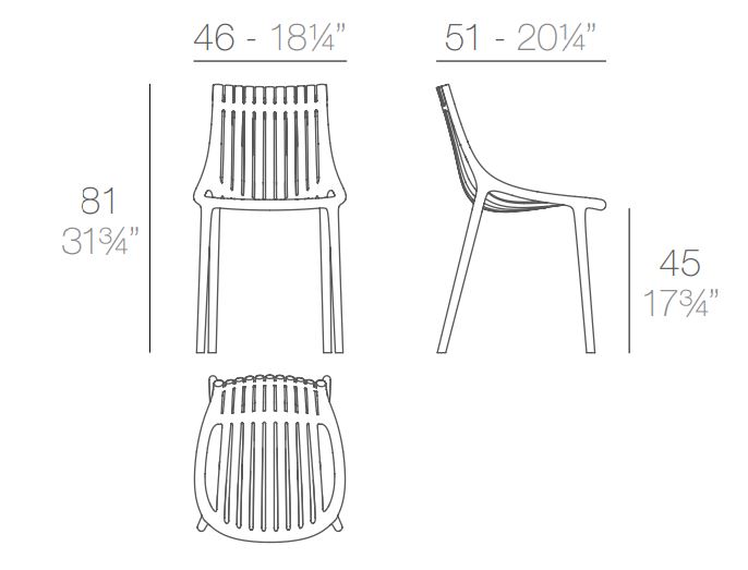 Ibiza krzesło Vondom Design Spichlerz wymiary