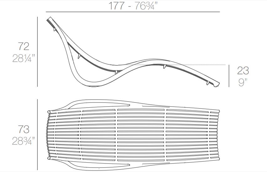 Ibiza leżak Vondom Design Spichlerz wymiary