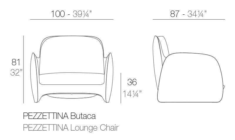 Pezzettina fotel Vondom Design Spichlerz wymiary