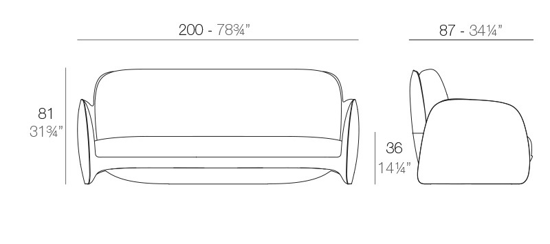 Pezzettina sofa Vondom Design Spichlerz wymiary