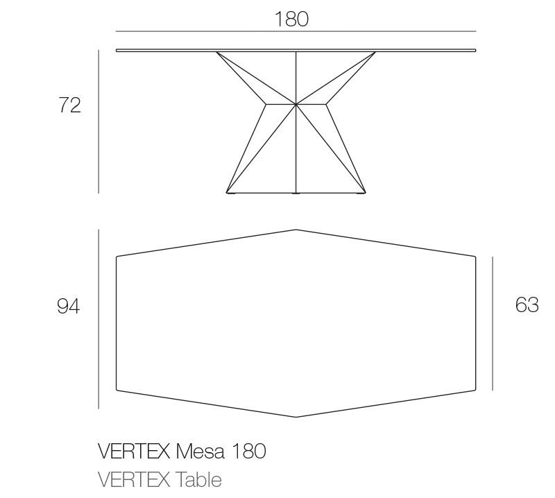 Vertex Table stół ogrodowy Vondom Design Spichlerz wymiary