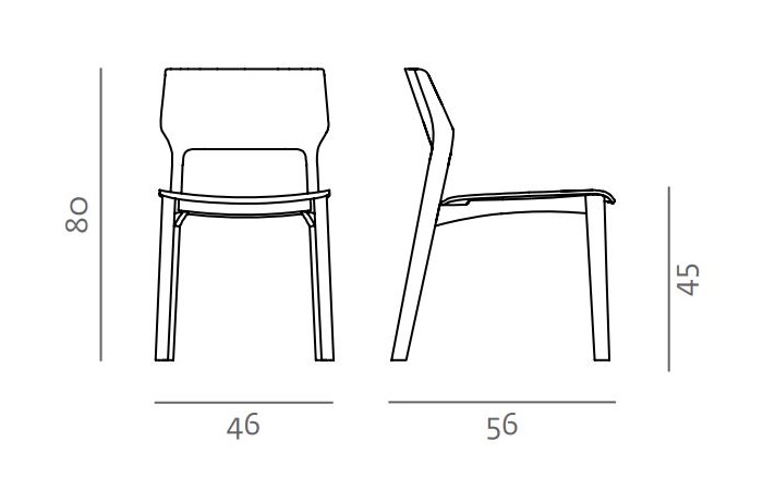 Tapicerowane krzesło Fin Soft Artisan, wymiary