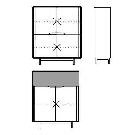 Komoda Invito Highboard Artisan opcja 1