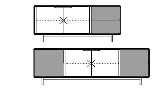 Komoda Invito Sideboard 90 Artisan dostępna z półkami