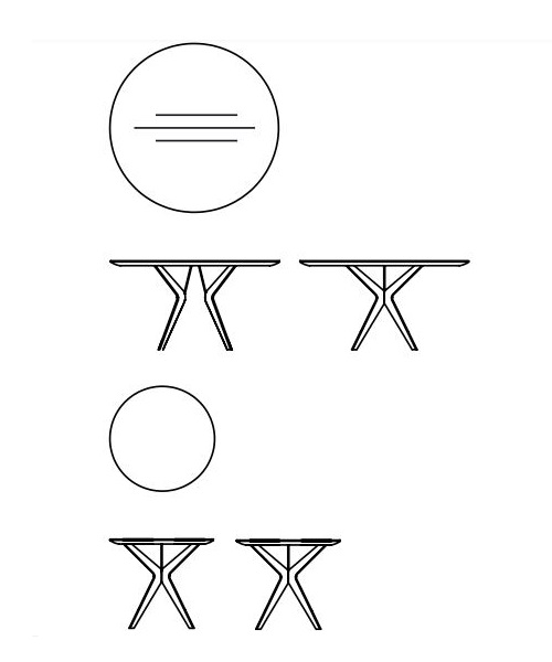 Elegancki stół Lakri Table Round Artisan dostępny jest w pięciu wielkościach