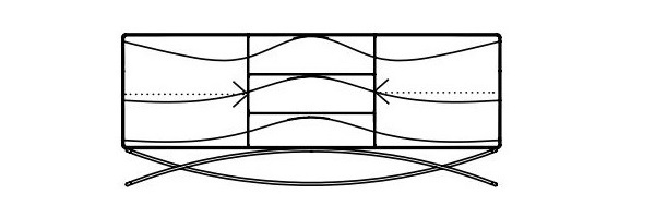 Komoda Lasta Sideboard 1 Artisan z 3 falami na froncie wysokość 82 cm