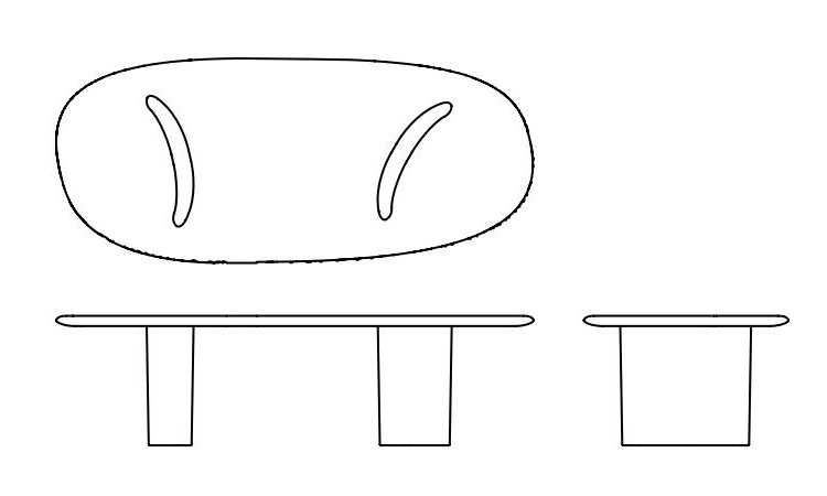 Elegancki stół Monument Table Oval Artisan dostępny jest w ośmiu wielkościach