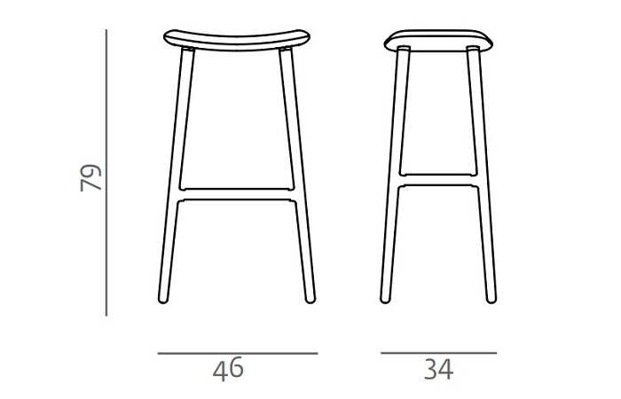 Wysokie krzesła barowe Naru 79 Bar Chair Artisan wymiary