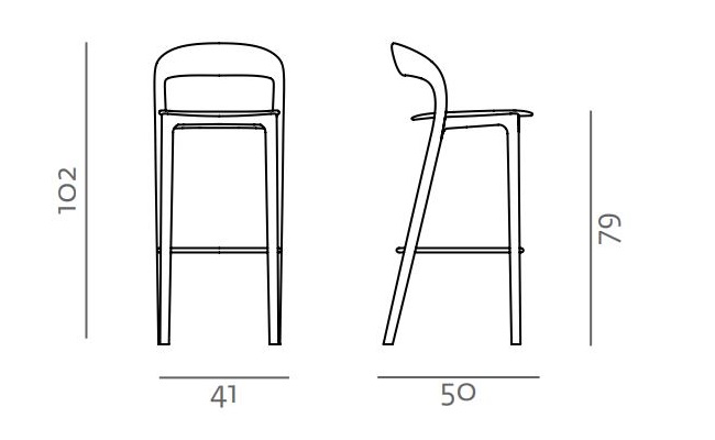 Krzesło barowe Neva Light 79 Bar Soft Artisan wymiary