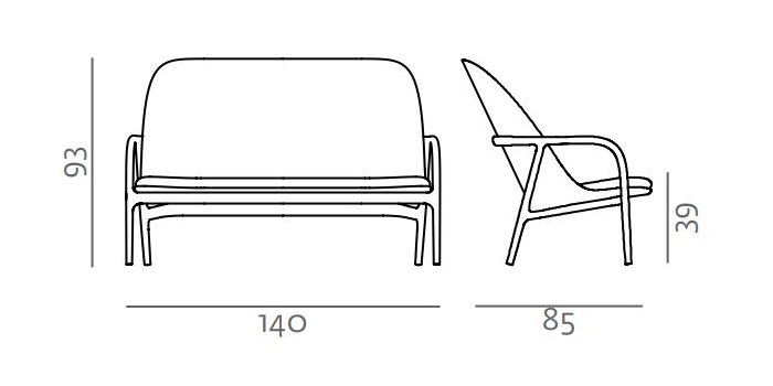 Designerski sofa wypoczynkowa Neva High Artisan wymiary