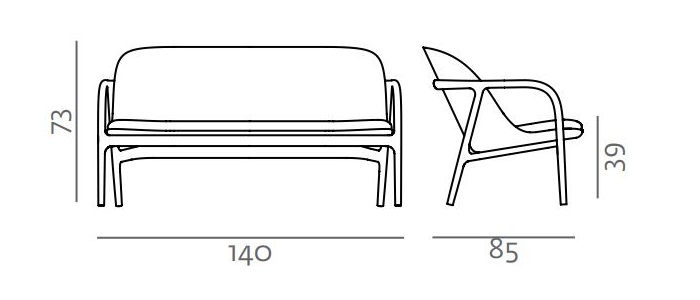 Designerski sofa wypoczynkowa Neva Artisan wymiary
