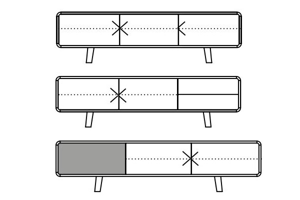 Komoda Neva Lowboard Artisan dostępna jest w trzech wielkościach