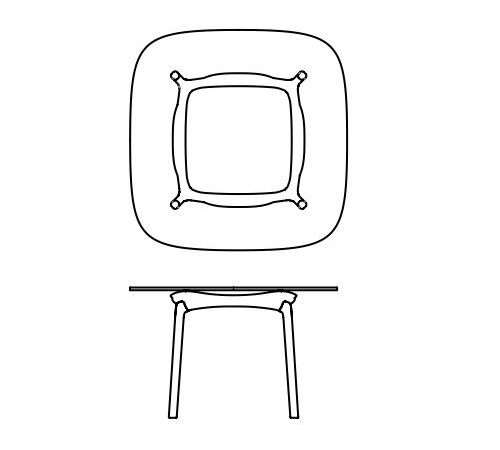 Elegancki stół Pascal Table Square Laminat Artisan dostępny jest w dwóch wielkościach
