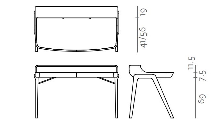 Modne biurko Picard Desk Corian Artisan w wersji z 2 szufladami