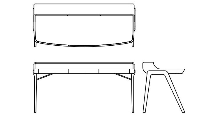 Biurko Picard Desk Corian Artisan w wersji z 3 szufladami