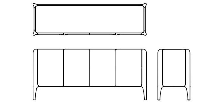 Designerska komoda Rio Sideboard Artisan dostępna jest w 3 długościach