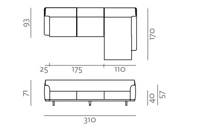 Elegancka dwuosobowa sofa z szezlongiem Tara Artisan