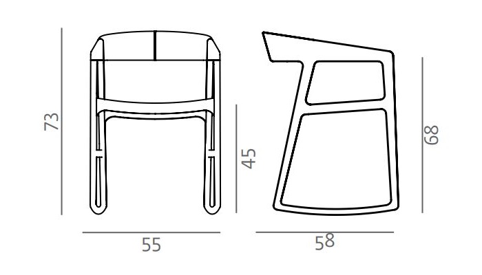 Designerskie krzesło bujane Tesa Chair Swinging Wood Artisan wymiary