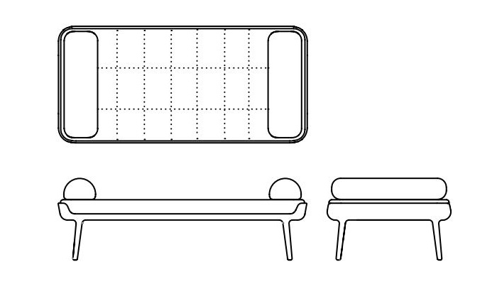 Designerski szezlong Thor Daybed Artisan dostępny jest w trzech wielkościach