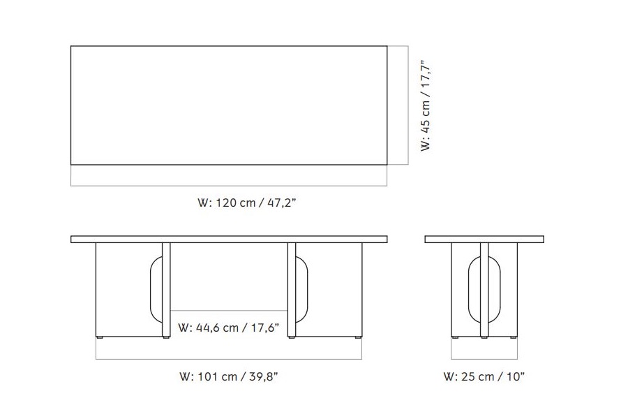 Androgyne Lounge Table Stone stolik kawowy Audo Copenhagen Menu wymiary