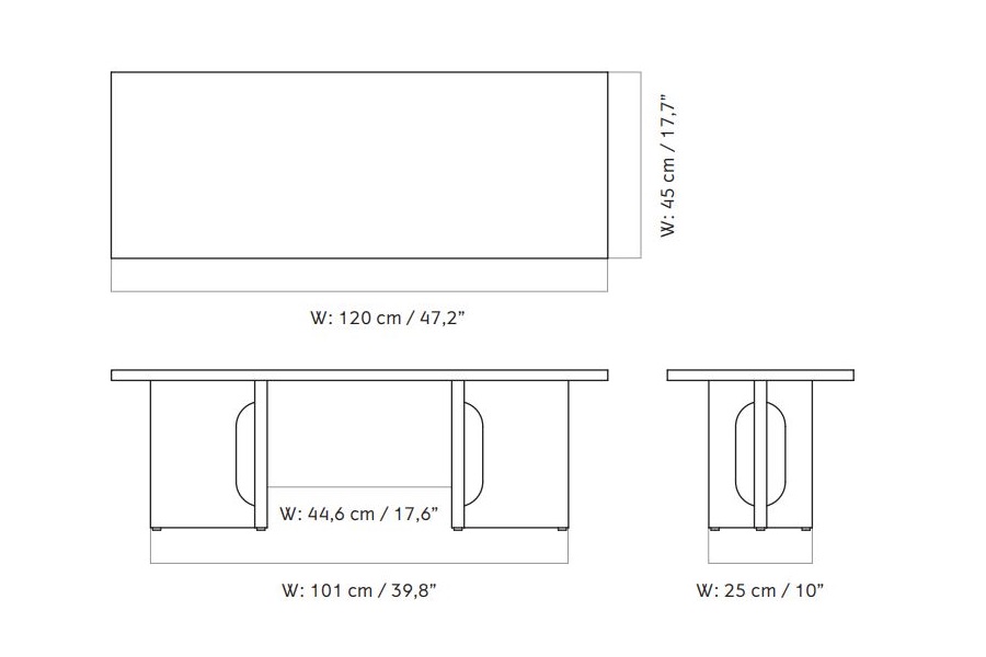 Androgyne Lounge Table Stone stolik kawowy Audo Copenhagen Menu wymiary