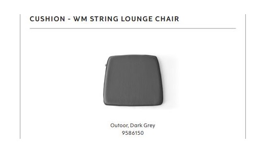 Fotel WM String Lounge Chair Audo Copenhagen kolor poduch cena na zapytanie