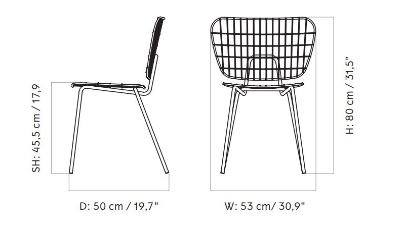 Krzesło WM String Dining Chairmarki  Audo Copenhagen wymiary