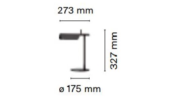 Tab T lampa stołowa Flos wymiary