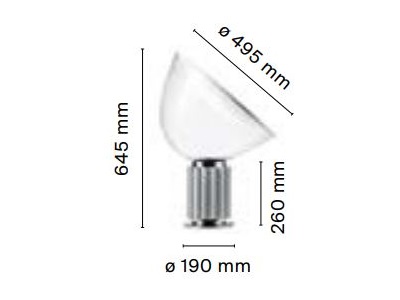 Taccia lampa stołowa Flos wymiary