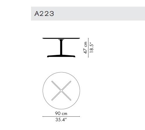 Minimalistyczny stolik kawowy Circular 90 Fritz Hansen